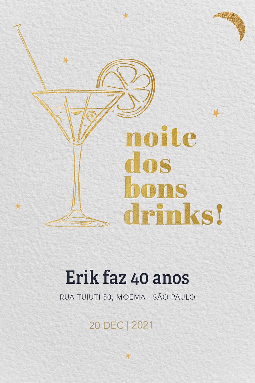 Modelo de Convite de Aniversario Adulto - Drinks Adulto Criar convite de aniversário - Drinks Adulto| FestaLab