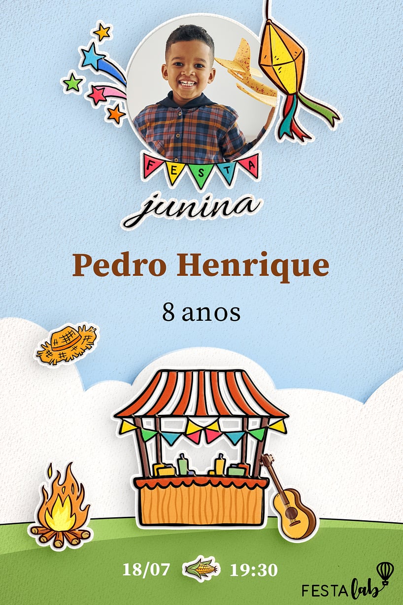 Criar convite de aniversário - Arraiá fofo| FestaLab