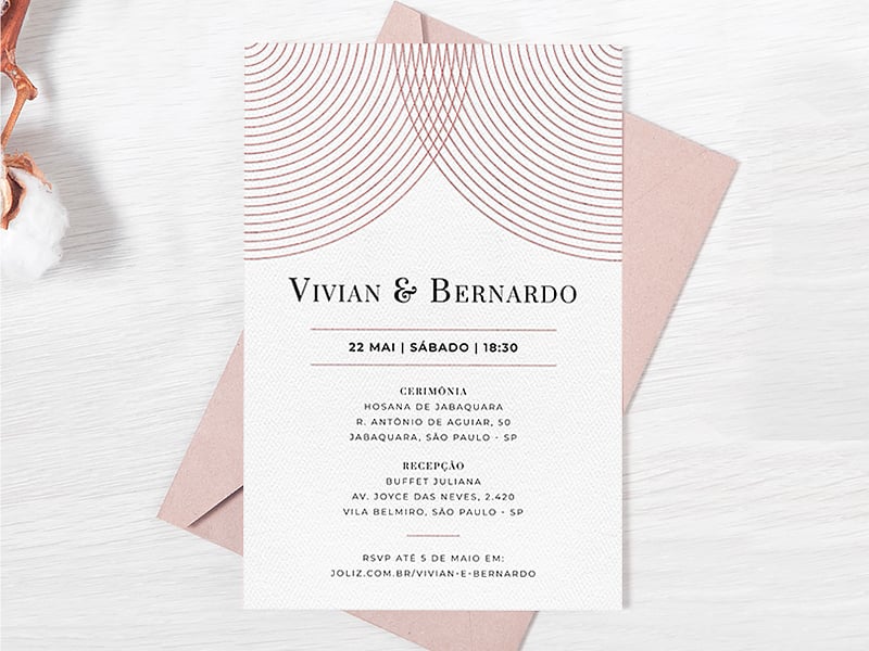 Modelo de Convite de Casamento - Circulo minimalista Vermelho Crie seu convite de casamento - Circulo minimalista Vermelho| FestaLab
