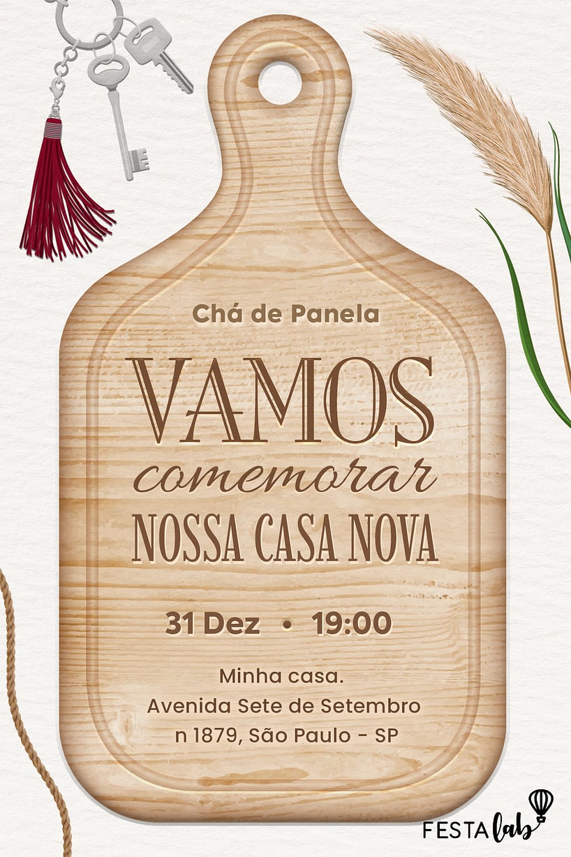 Modelo de Convite de Cha de panela - Menu do Amor Criar convite de chá de panela - Menu do Amor| FestaLab
