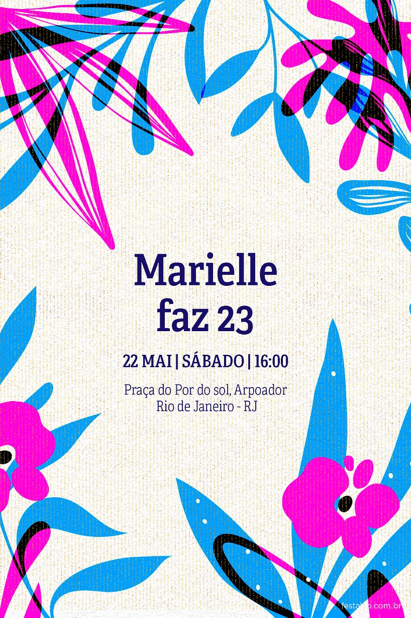 Modelo de Convite de Ocasioes especiais - Floral Criar convite de Ocasiões especiais - Floral| FestaLab