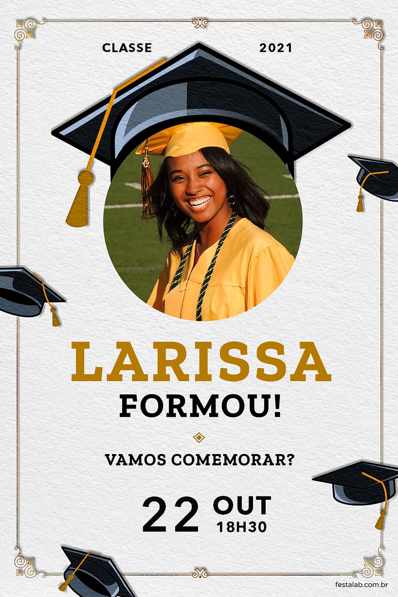 Modelo de Convite de Ocasioes especiais - Formatura Criar convite de Ocasiões especiais - Formatura| FestaLab