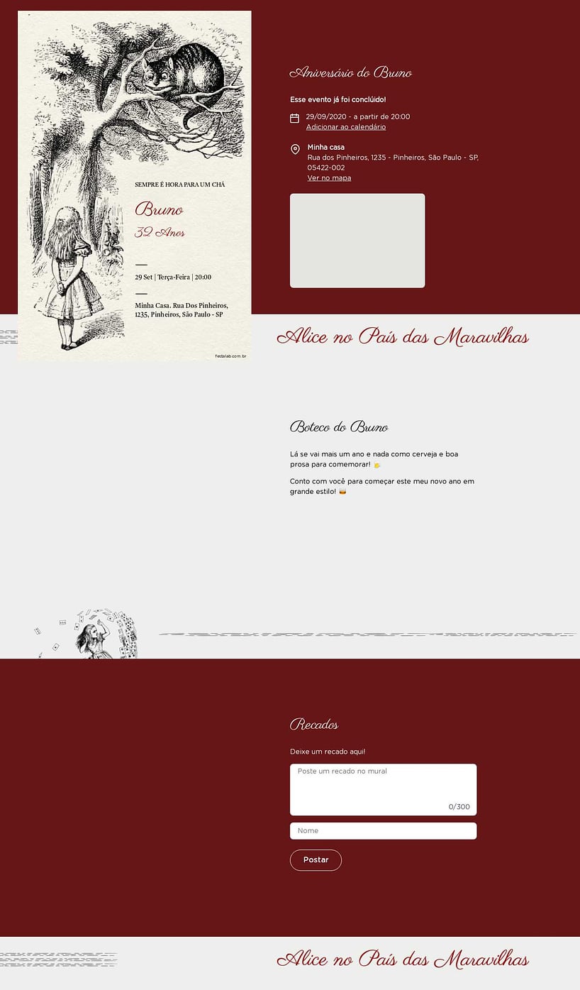 Convite online de aniversário - Uma Aventura Magica| FestaLab