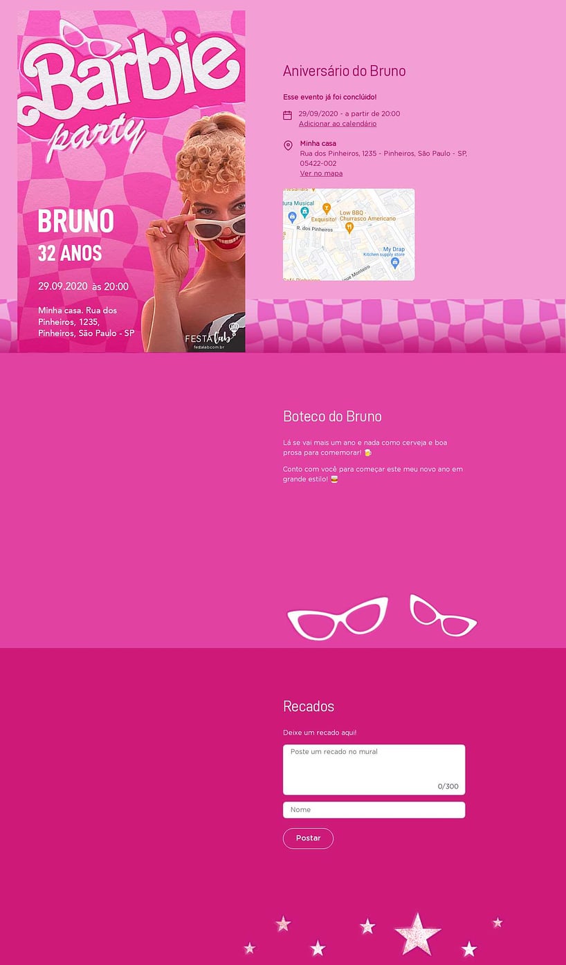Convite online de aniversário - Barbie Party| FestaLab