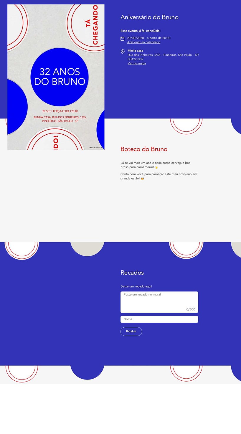 Convite online de aniversário - Boteco Moderno| FestaLab