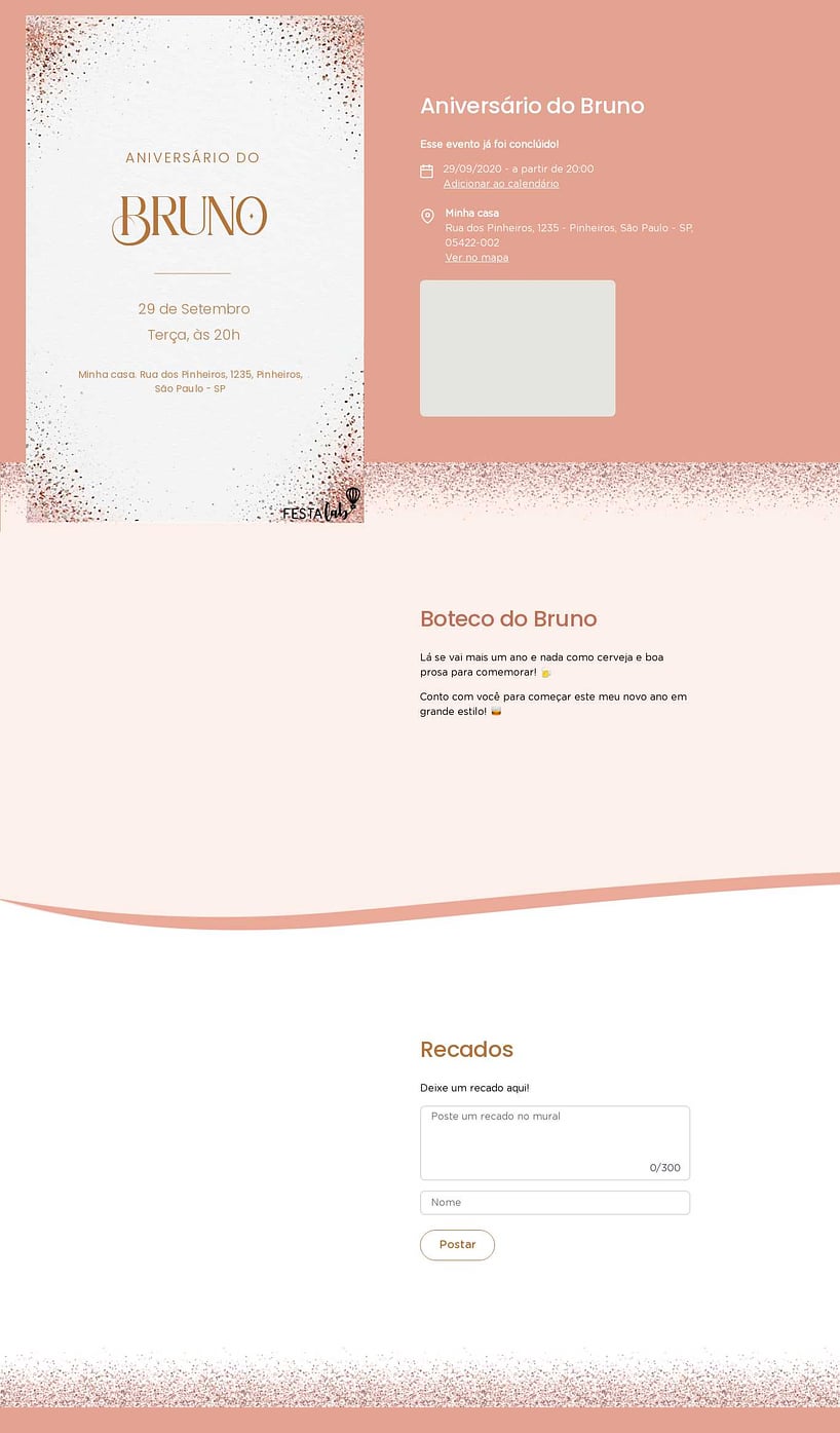 Convite online de aniversário - Brilho Rosa e Prata| FestaLab