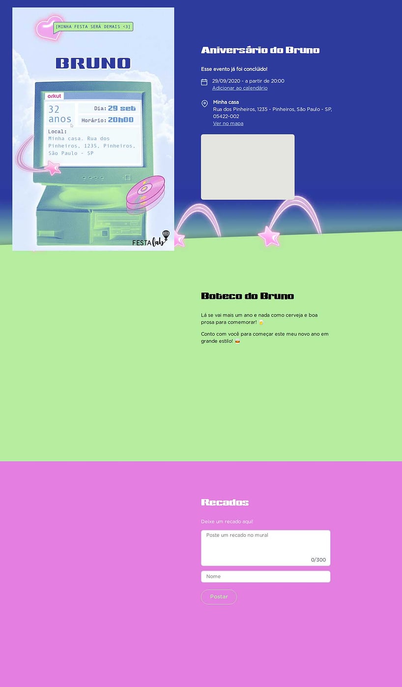 Convite online de aniversário - Convite Orkut| FestaLab