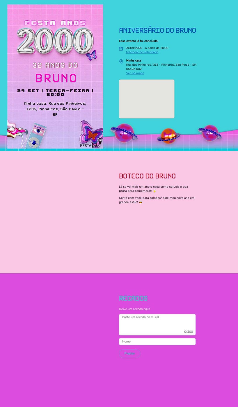 Convite online de aniversário - Festa Anos 2000| FestaLab