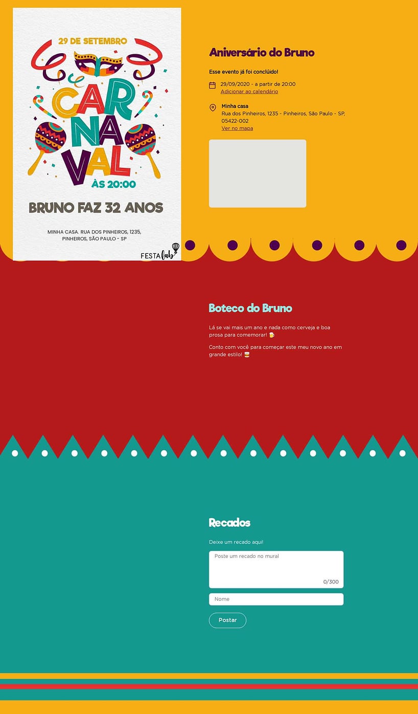 Convite online de aniversário - Folia no carnaval| FestaLab
