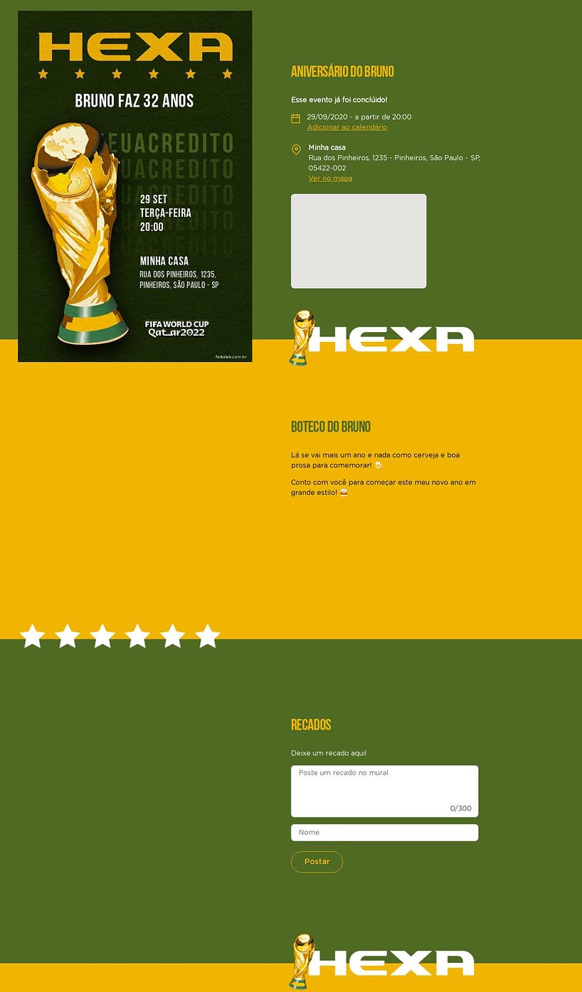 Convite online de aniversário - Hexa| FestaLab