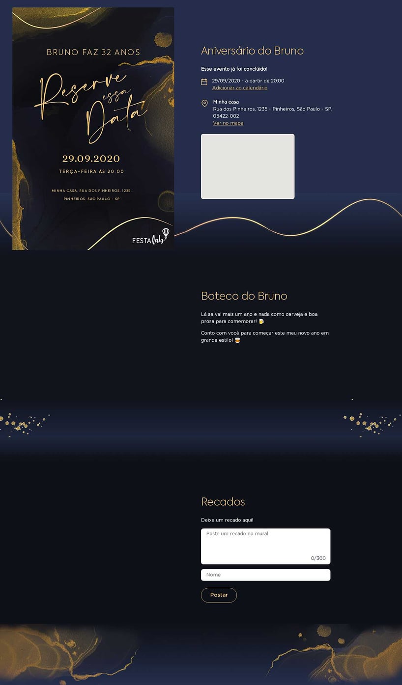 Convite online de aniversário - Mármore Elegante| FestaLab