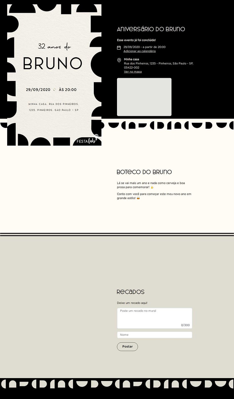 Convite online de aniversário - Moderno Minimalista| FestaLab