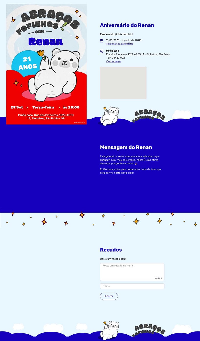 Convite online de aniversário - Abraço Fofinho Vermelho| FestaLab