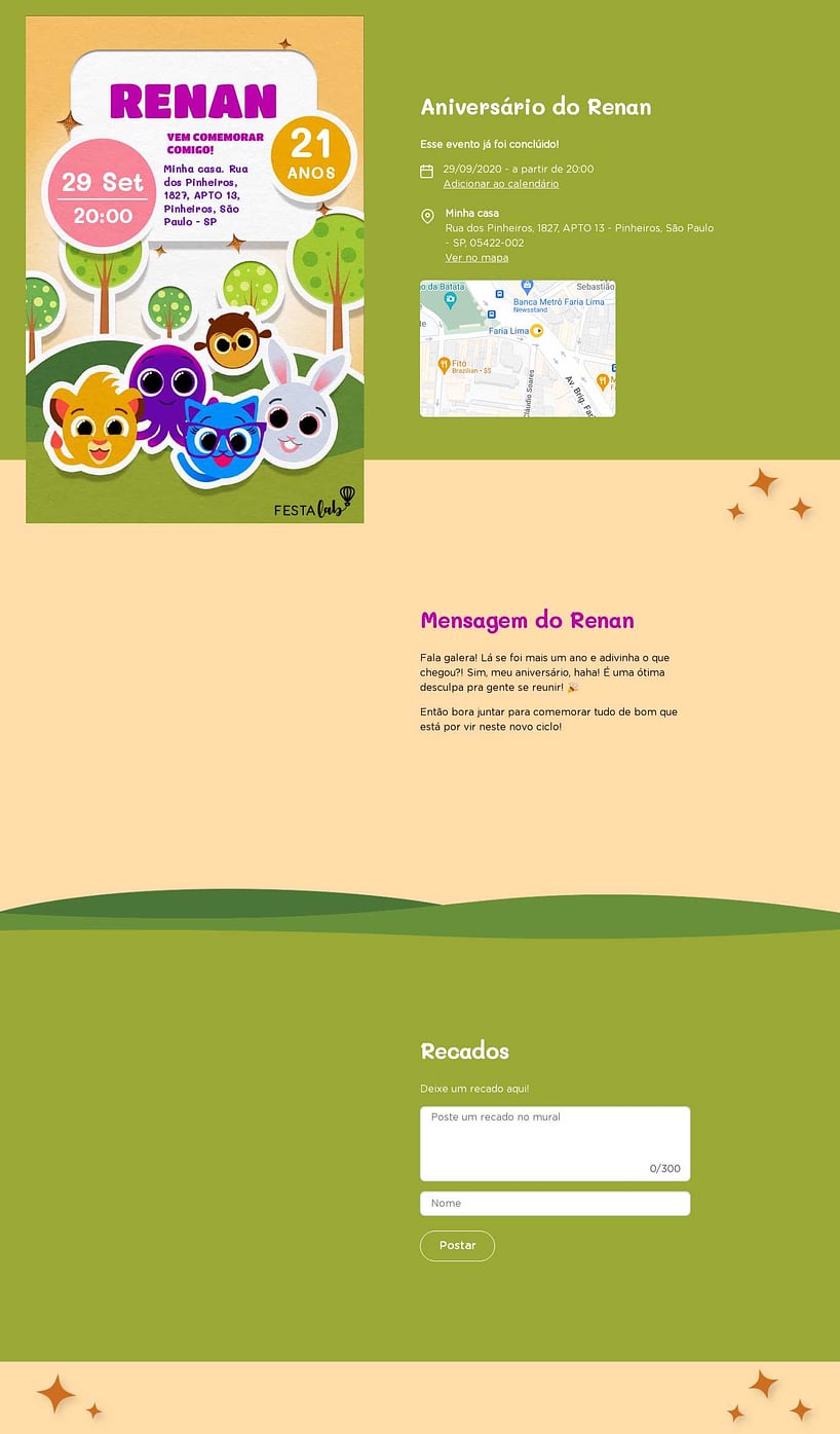 Convite online de aniversário - Bolofofos Laranja| FestaLab