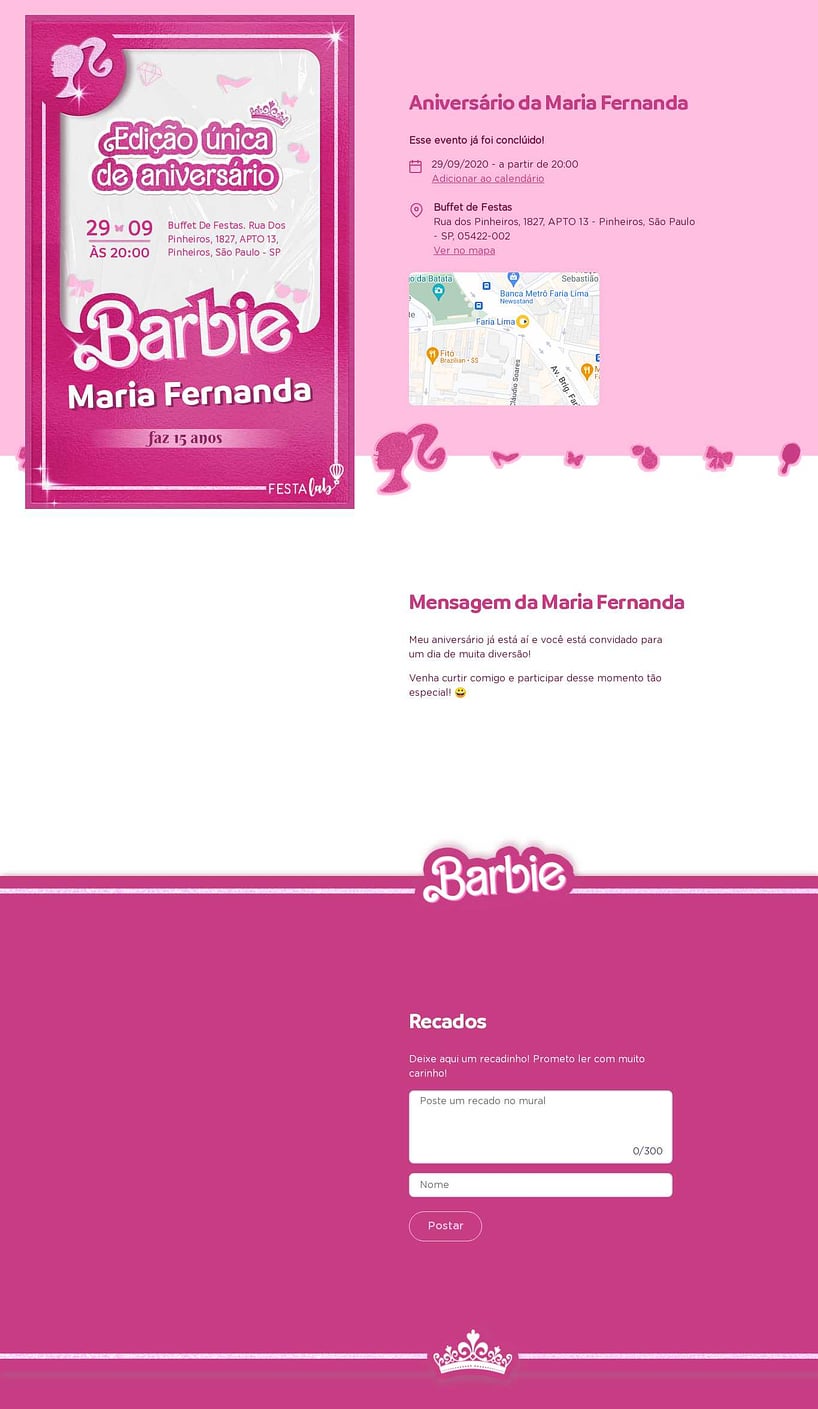 Vibe de Aniversario - Caixa da Barbie