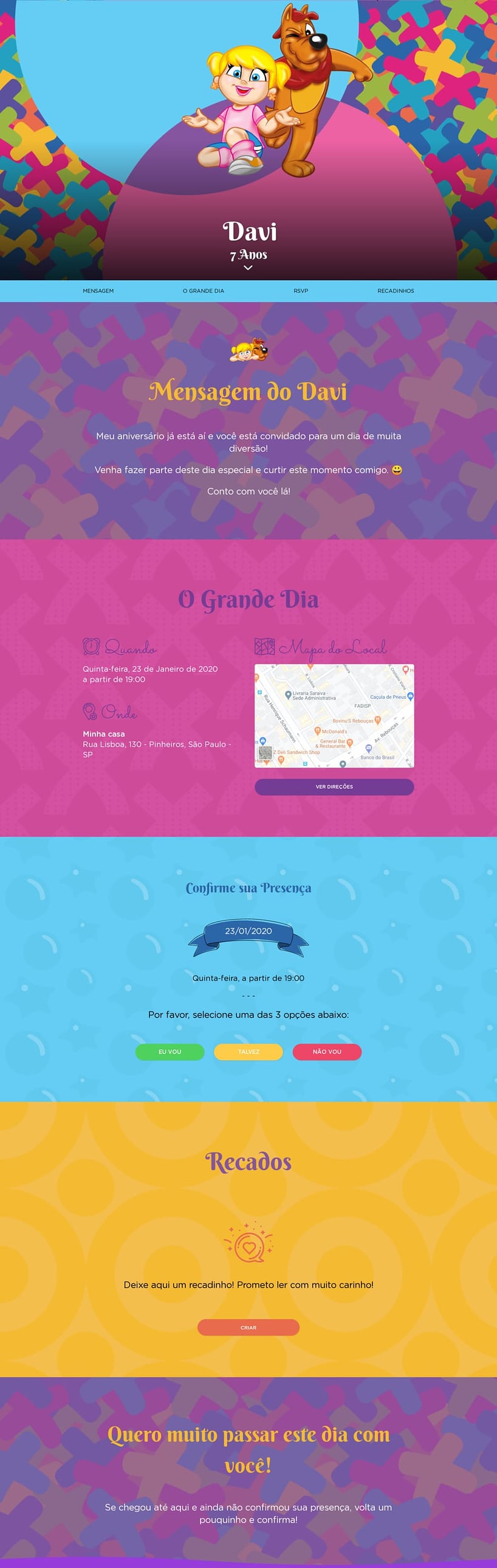 Convite online de aniversário - Casa X| FestaLab