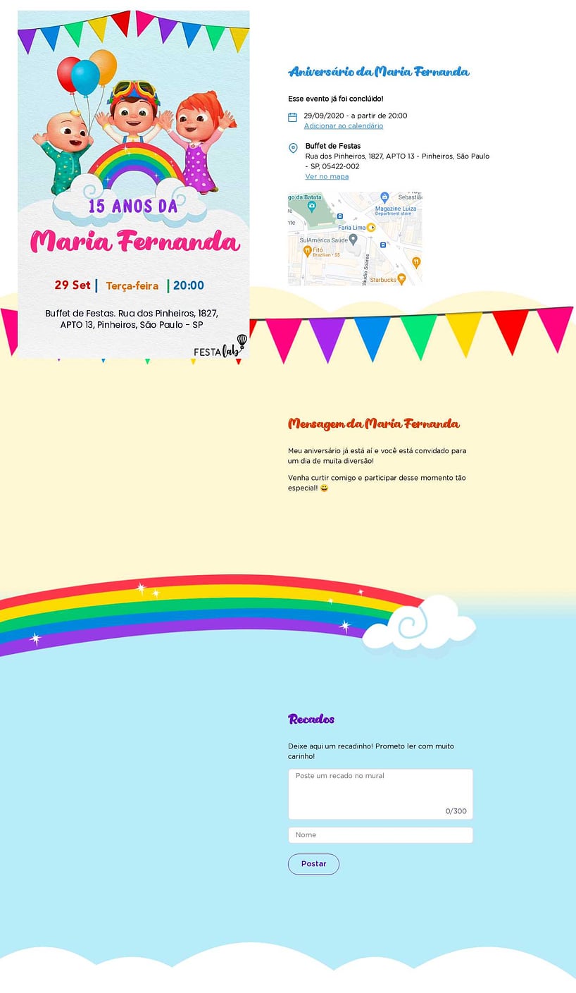 Convite online de aniversário - Cocomelon| FestaLab