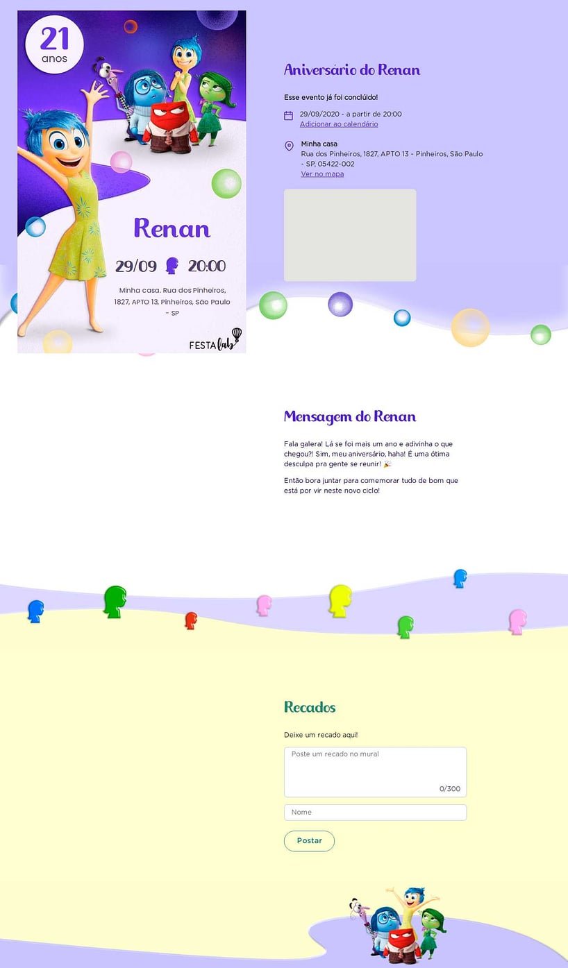 Convite online de aniversário - Festa com Alegria| FestaLab