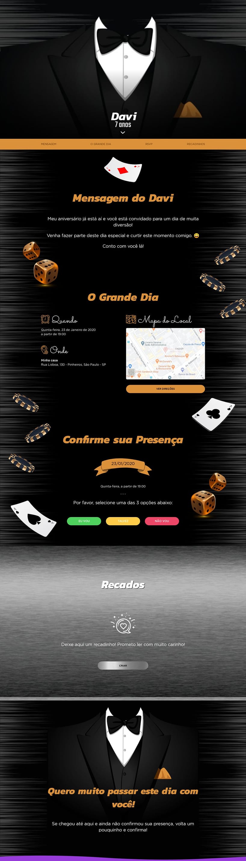 Convite online de aniversário - James Bond - 007| FestaLab