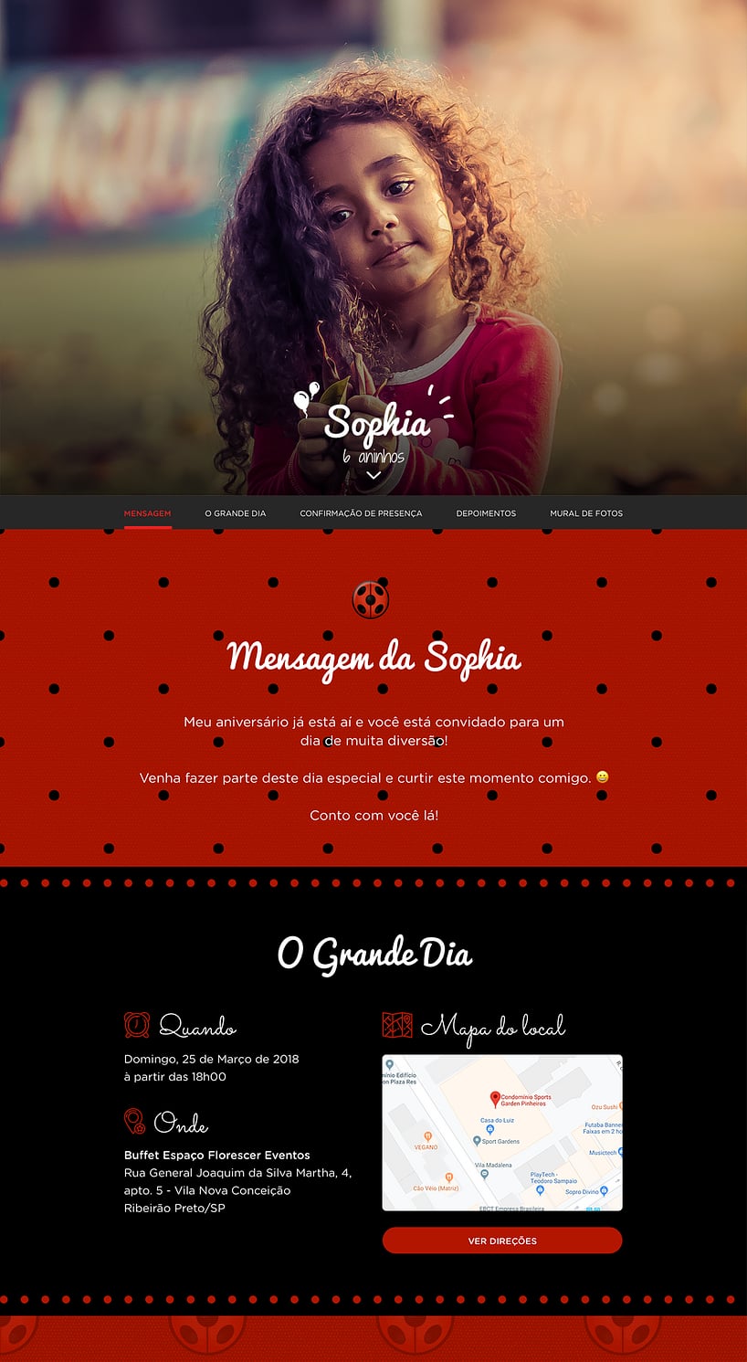 Convite online de aniversário - Ladybug| FestaLab