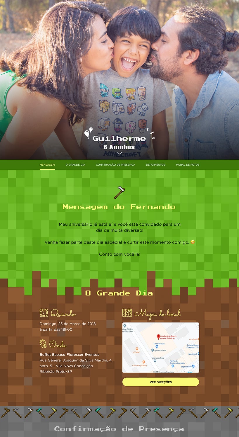 Convite online de aniversário - Minecraft| FestaLab