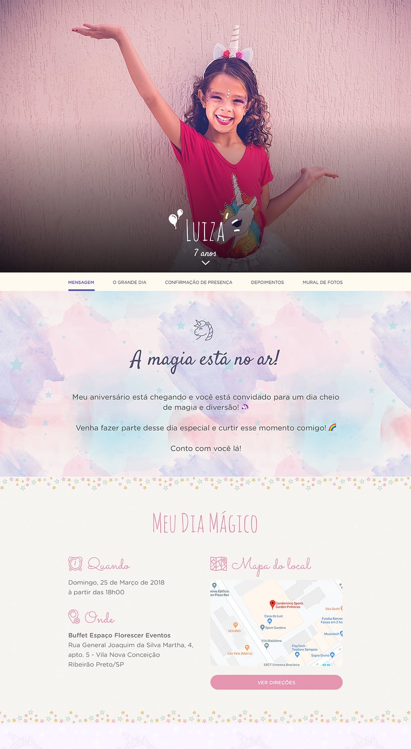 Convite online de aniversário - Unicórnio| FestaLab