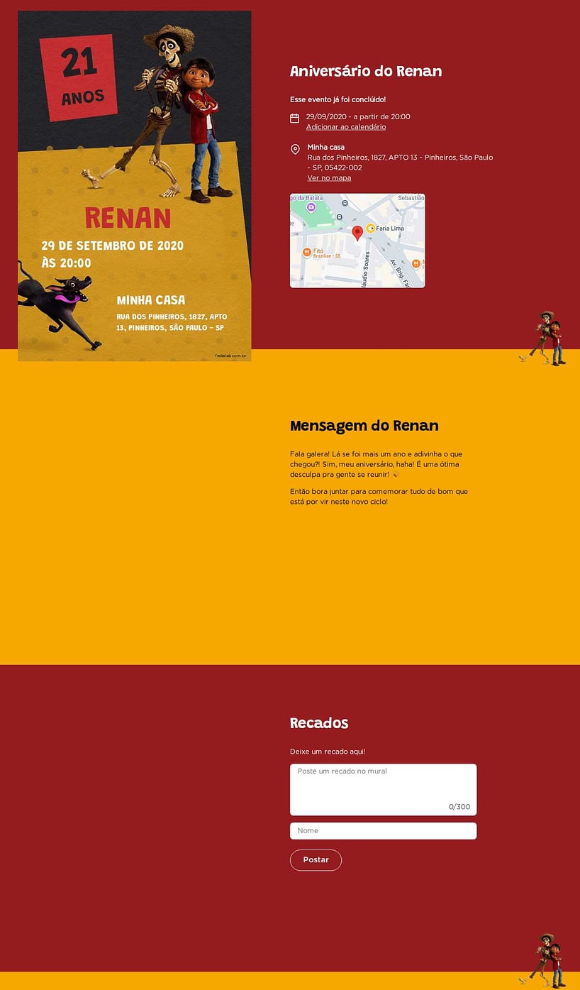 Convite online de aniversário - Viva! A vida é uma festa: Amarelo| FestaLab
