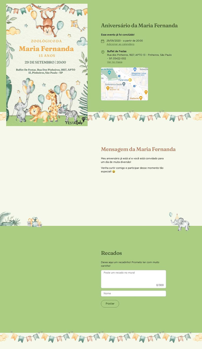 Convite online de aniversário - Zoológico amarelo| FestaLab