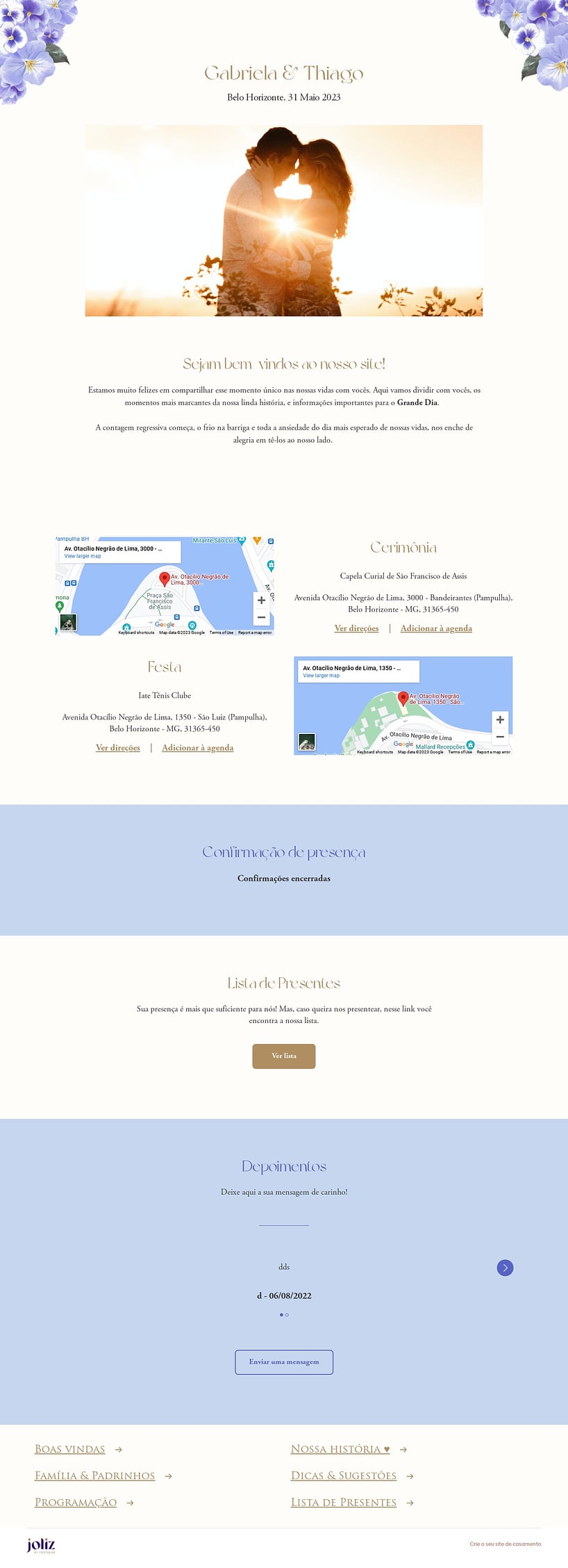 Crie seu site de Casamento - Amor Perfeito| FestaLab