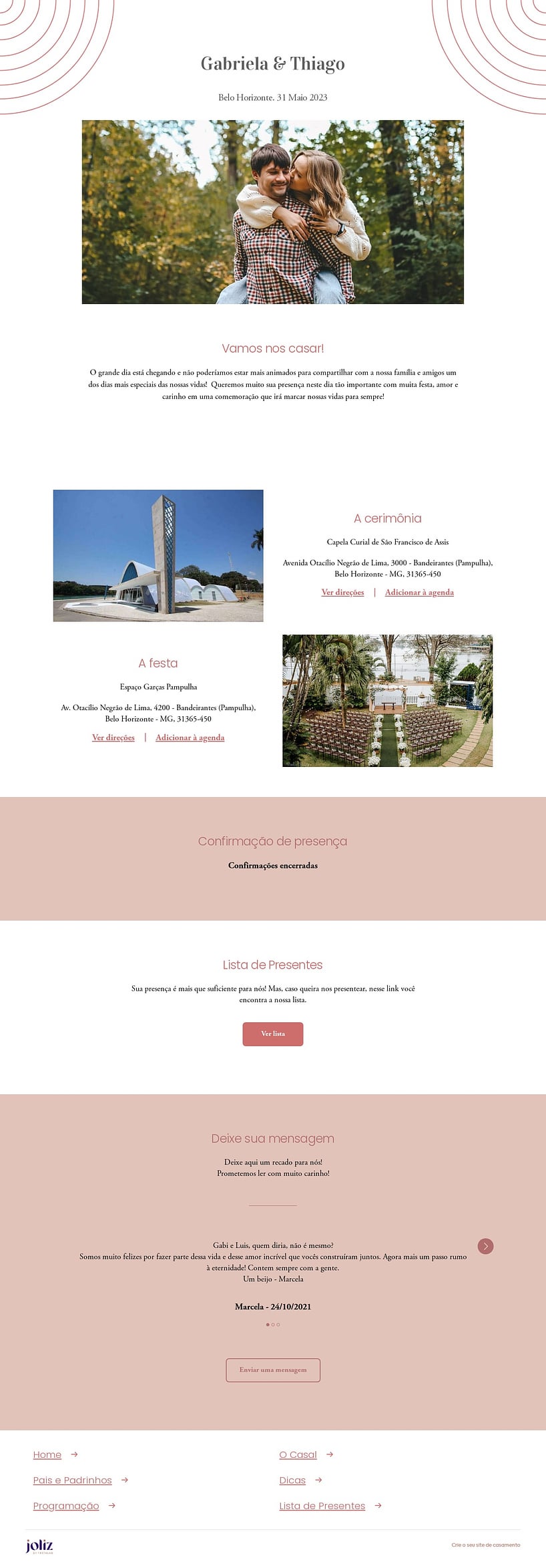 Crie seu site de Casamento - Circulo minimalista Vermelho| FestaLab