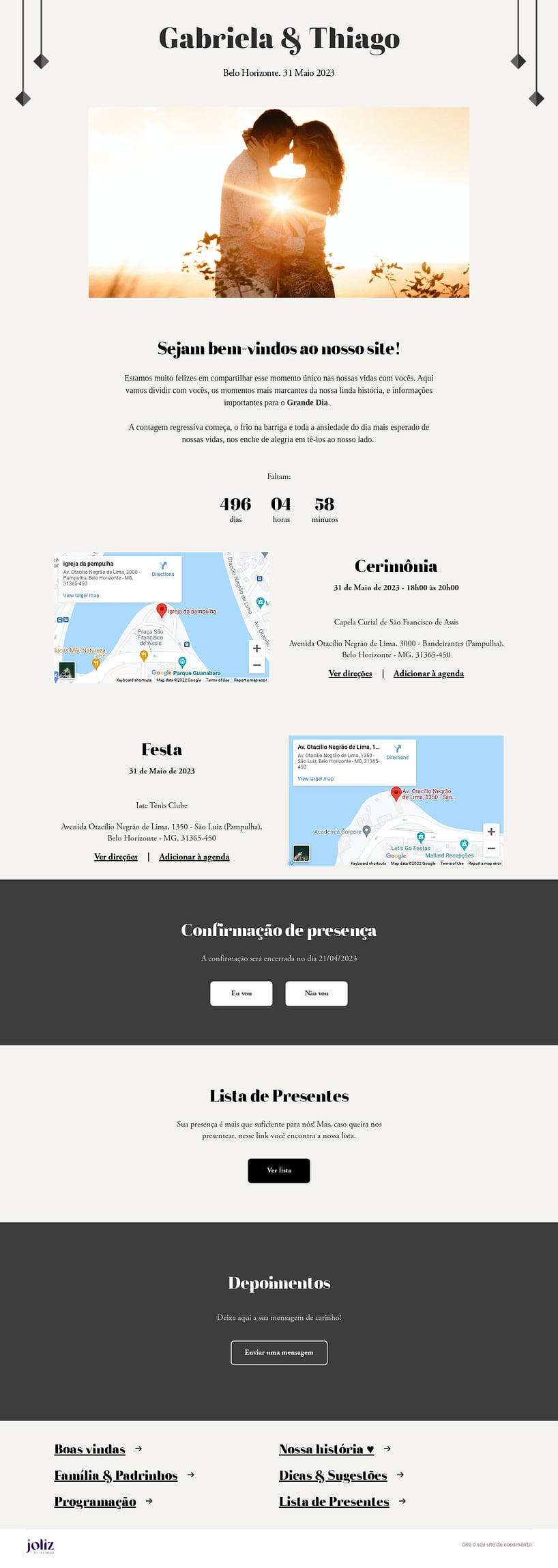 Crie seu site de Casamento - Clássico cinza| FestaLab
