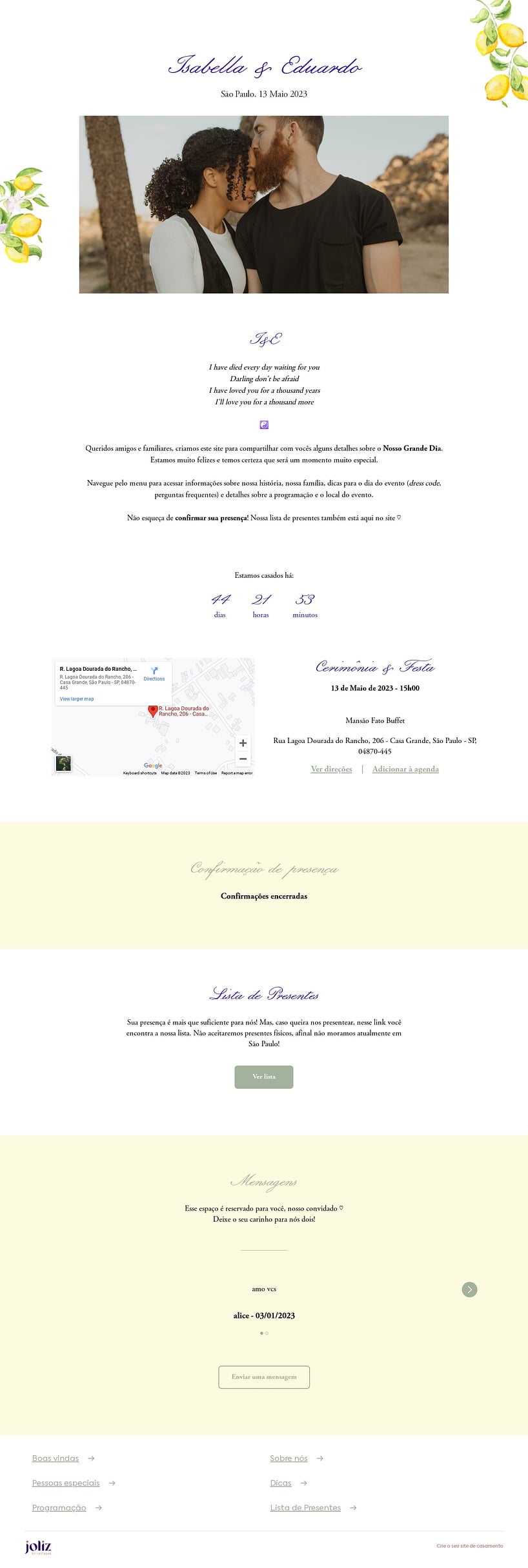 Crie seu site de Casamento - Costa Amalfitana| FestaLab