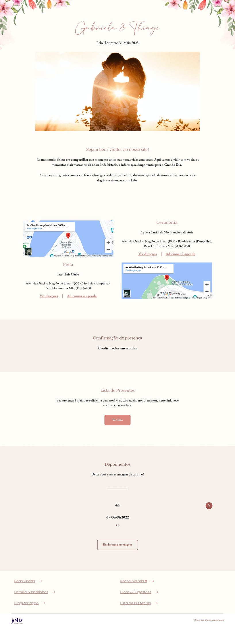 Crie seu site de Casamento - Flores em Primavera| FestaLab