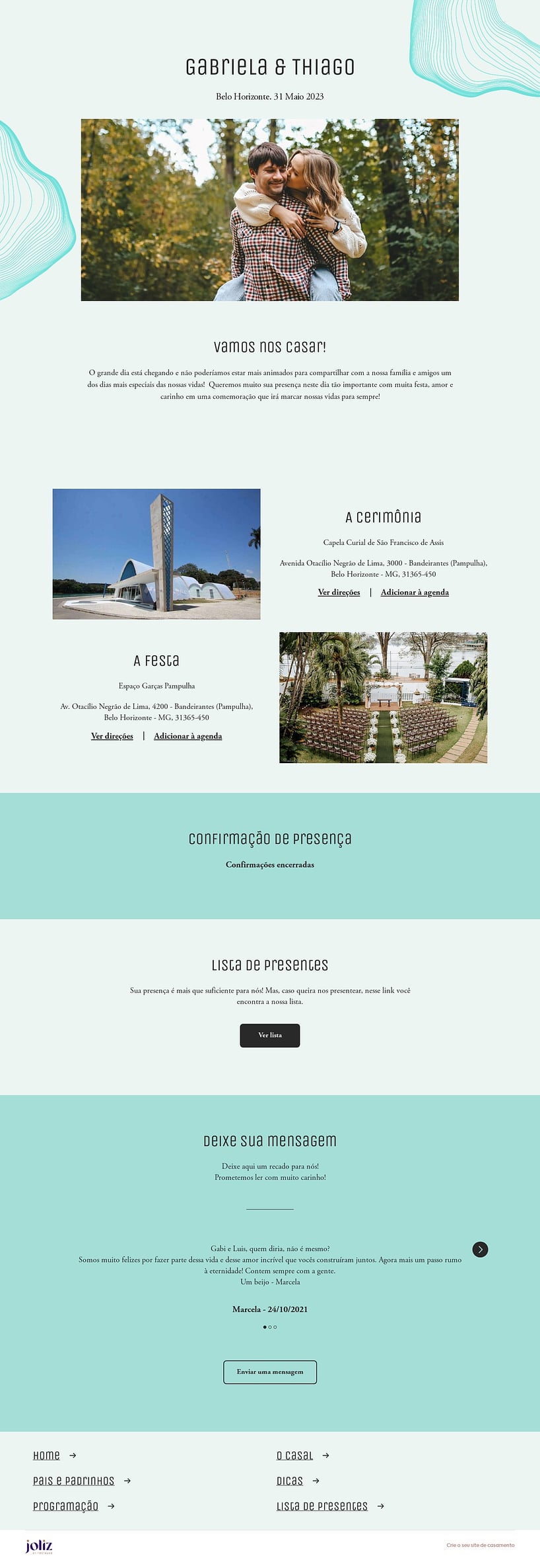 Crie seu site de Casamento - Linhas Tiffany| FestaLab