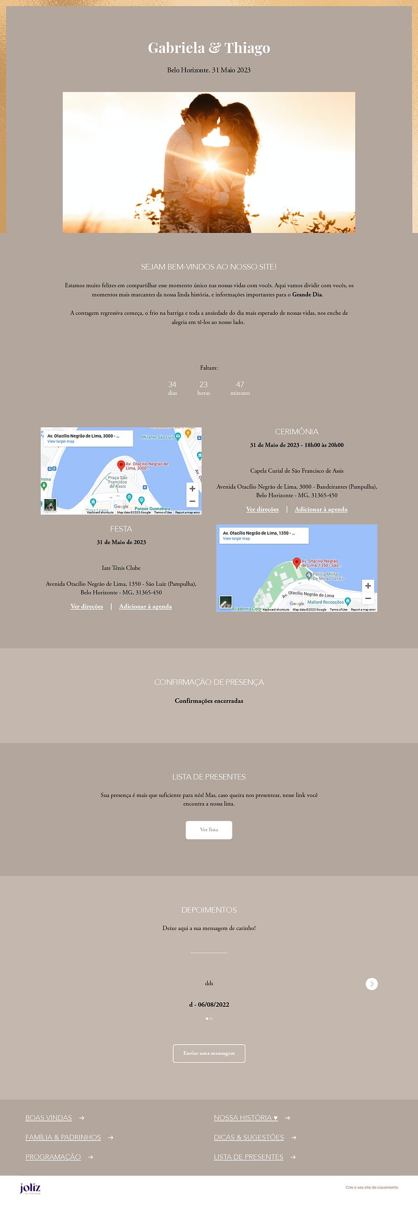Crie seu site de Casamento - Simples Acinzentado| FestaLab