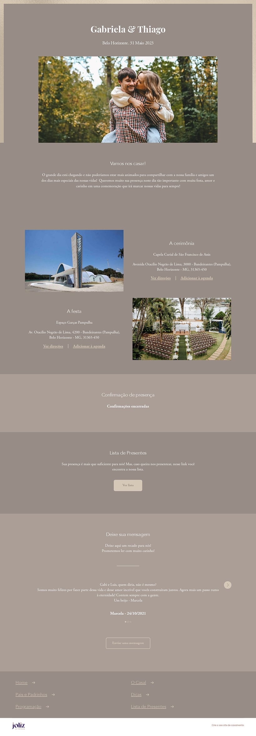 Crie seu site de Casamento - Simples Prateado| FestaLab