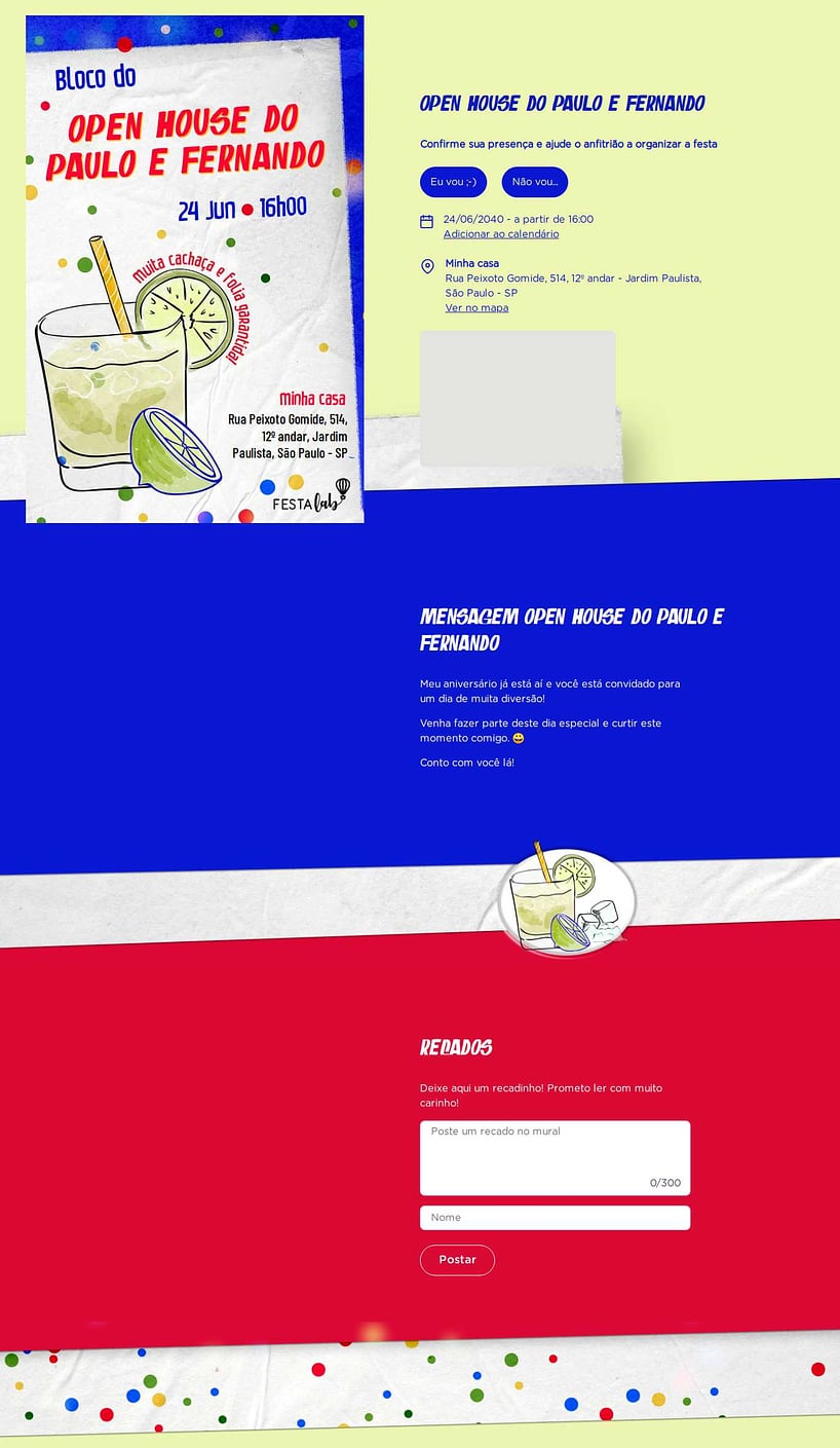 Convite Online Ocasiões especiais - Cachaça e folia | FestaLab