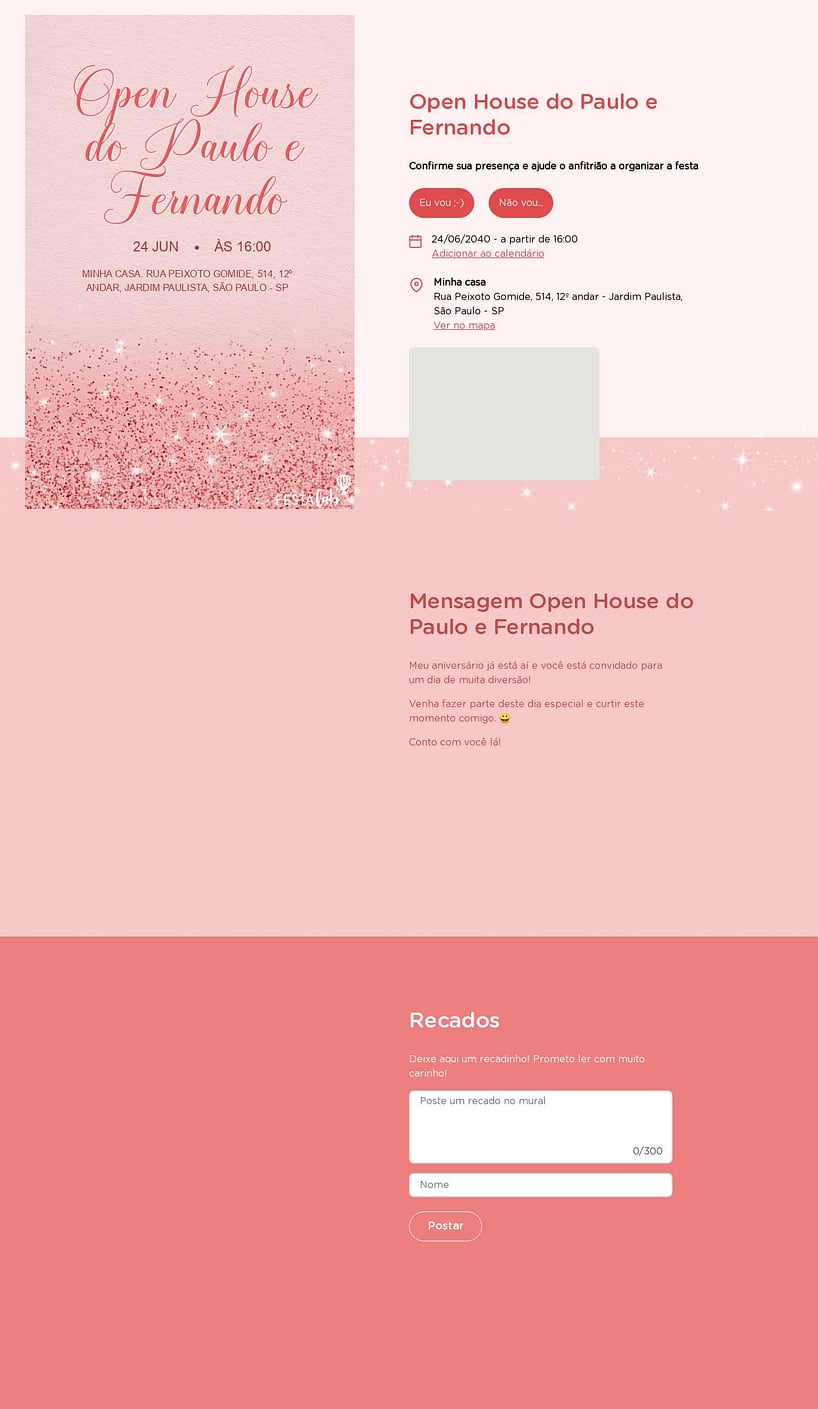 Convite Online Ocasiões especiais - Glamour em Glitter | FestaLab